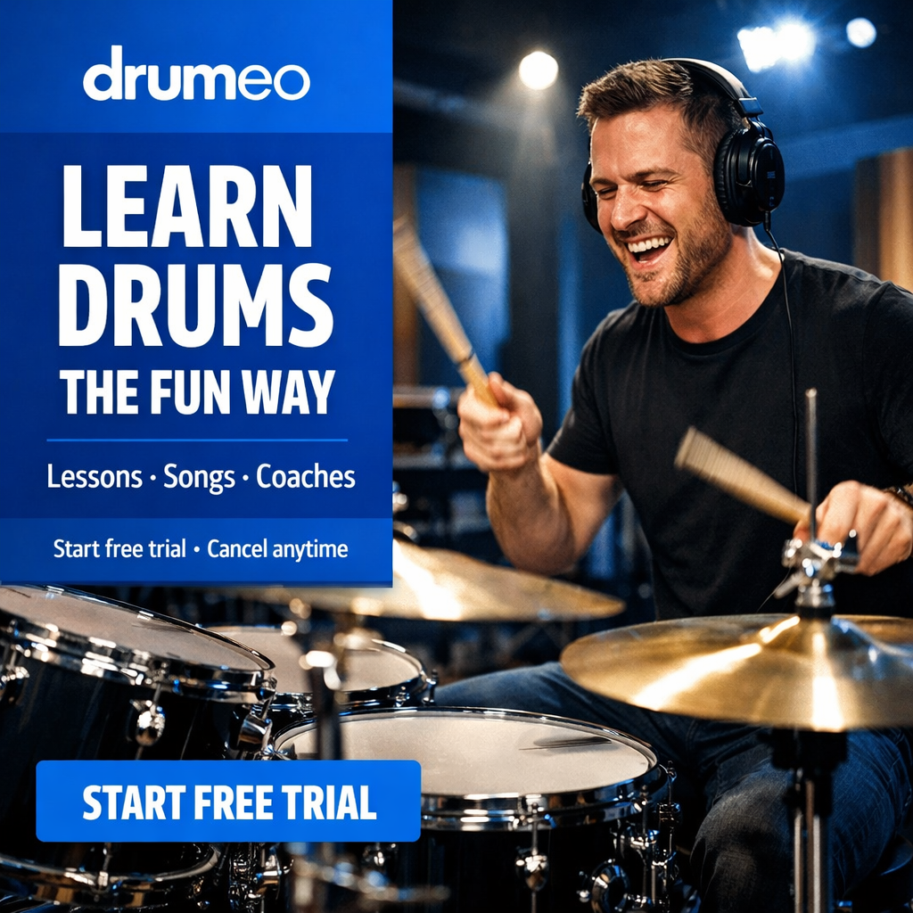 Drumeo free trial ad creative
