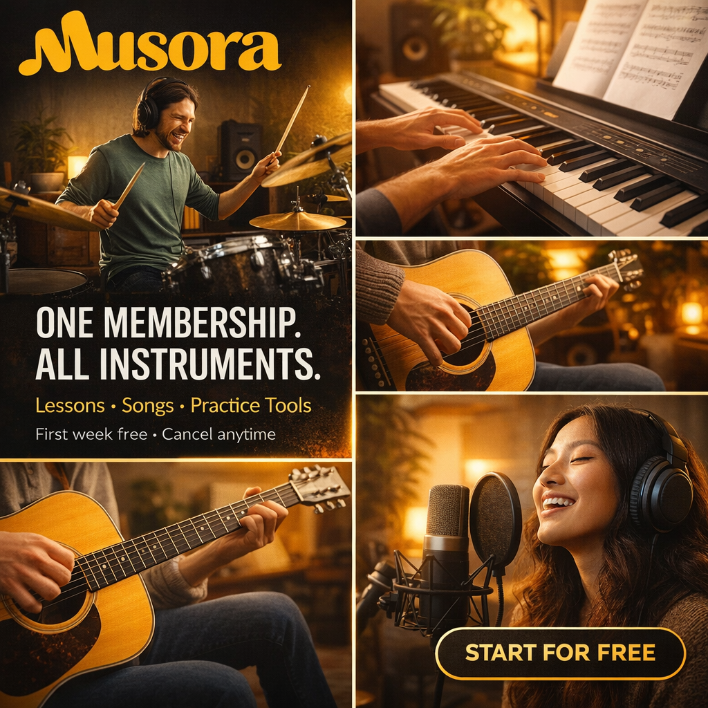 Musora all-instruments membership ad creative